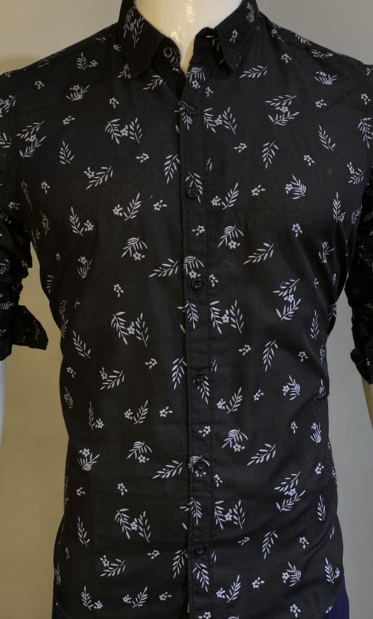 Shadow Bloom  Full-Sleeve Printed Shirt For Men