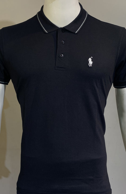 premium black Color Half-Sleeve Polo T-Shirt For Men