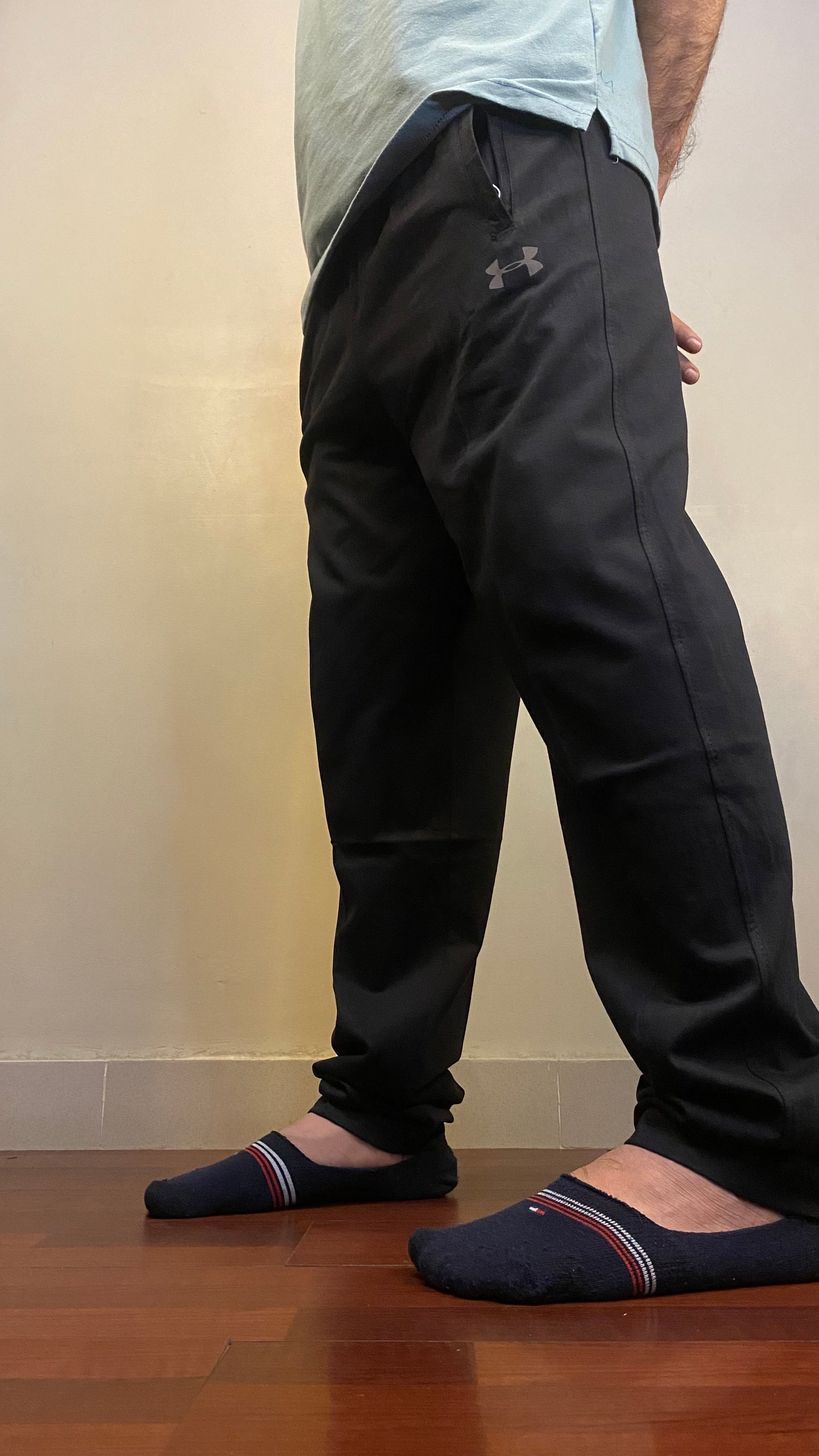 Black Color Soft Plain Cotton Jersey Trouser | Regular Fit | Side Pockets with Zip