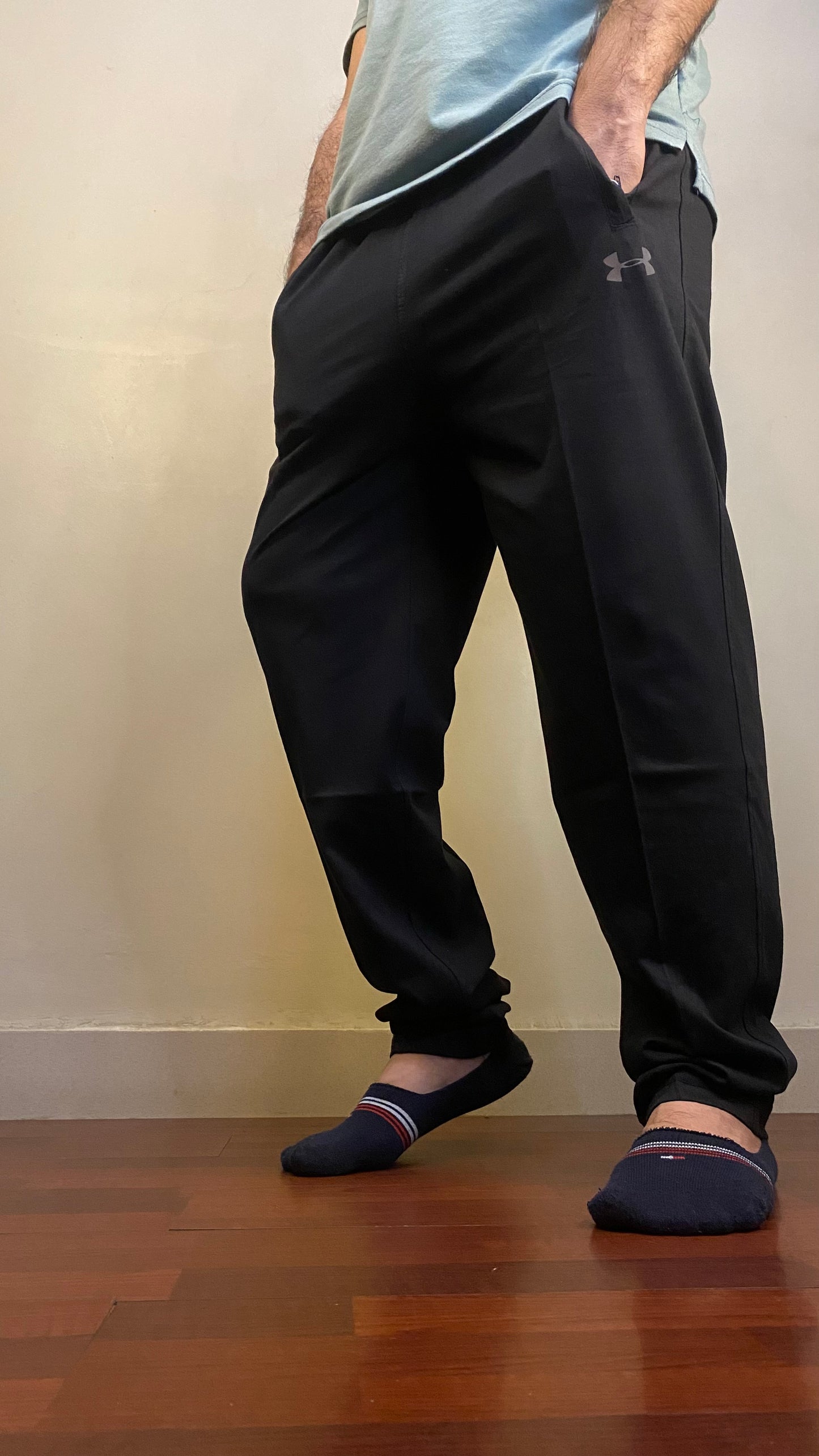 Black Color Soft Plain Cotton Jersey Trouser | Regular Fit | Side Pockets with Zip