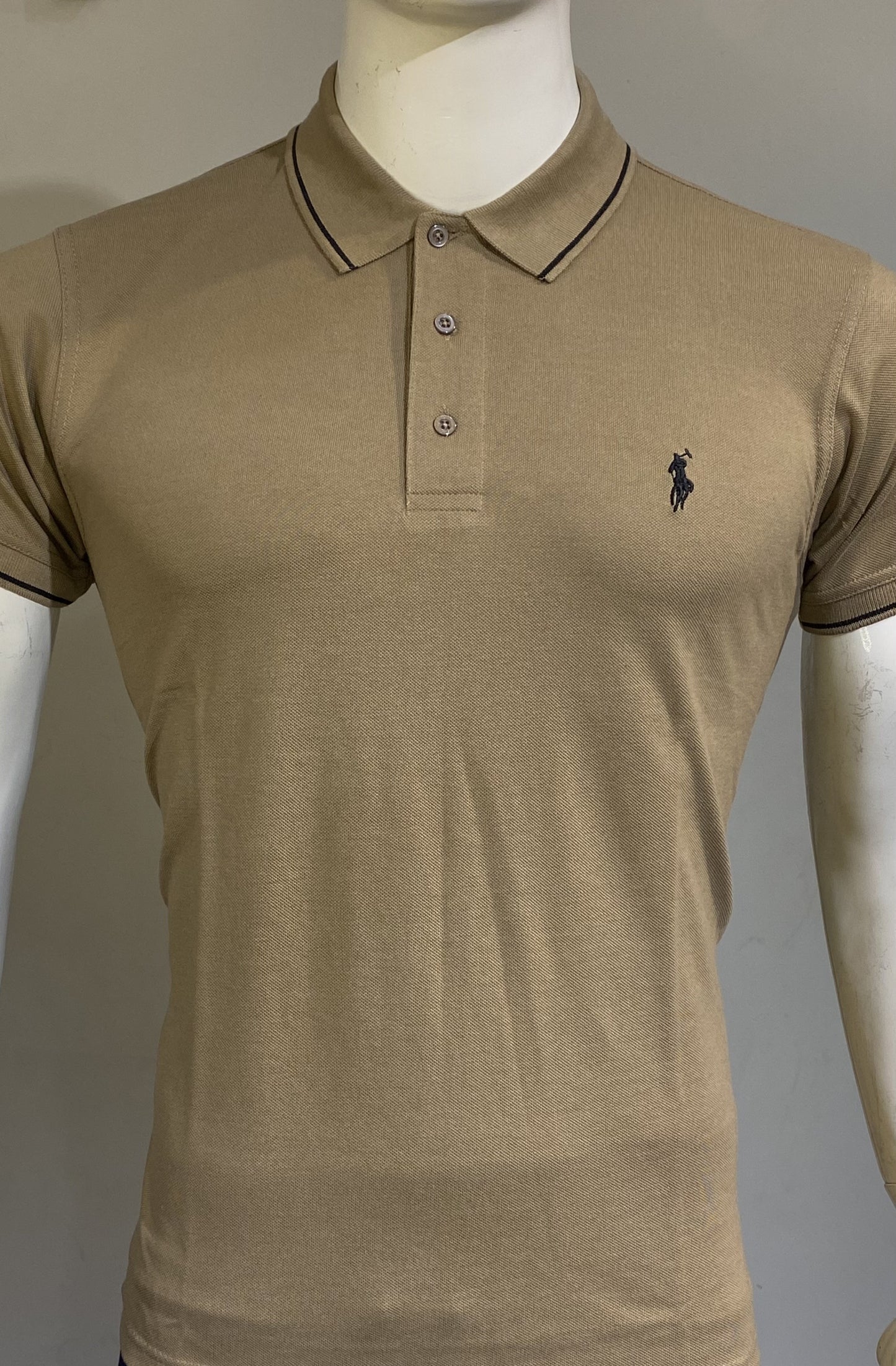 Classic Camel Color Half-Sleeve Polo T-Shirt For Men