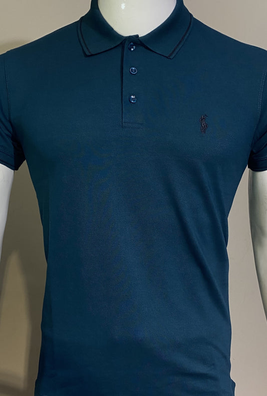 Bottel Green Half-Sleeve Polo T-Shirt For Men