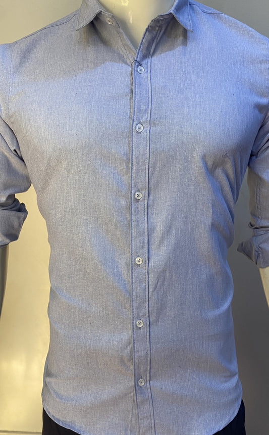 Elevate Your Wardrobe with Our Sky Blue Long Sleeve Shirt For Men