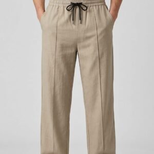Alternative view of Beige Oxford Linen Trouser