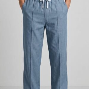 Alternative view of Steel Blue Oxford Linen Trouser