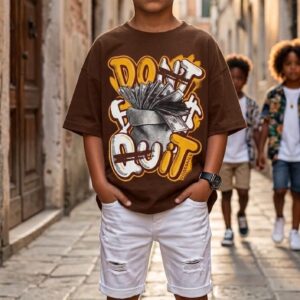 Don't Quit" Graffiti Print T-Shirt for Boys | Streetwear Style Kids Tee