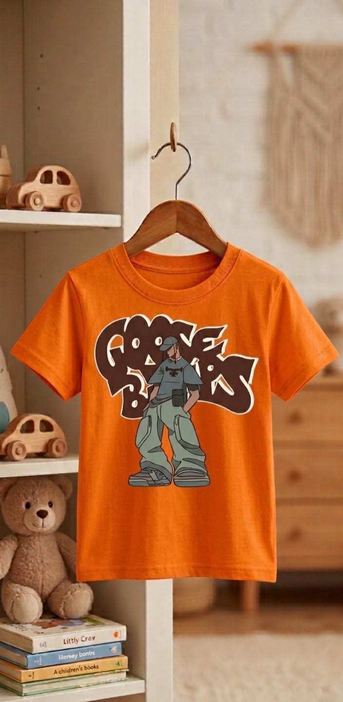 Goose Bandits Graffiti Print T-Shirt for Boys | Trendy Cartoon Graphic Kids Tee
