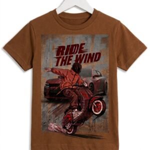Ride the Wind" Scooter Rider Graphic Kids T-Shirt