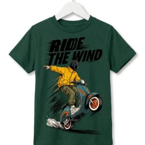 Ride the Wind" Scooter Rider Graphic Kids T-Shirt